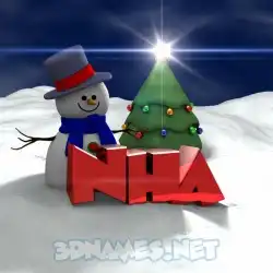 nha in Happy Xmas style - 3D name wallpaper