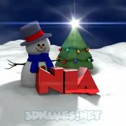 nia in Happy Xmas style - 3D name wallpaper
