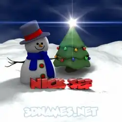 nick sef in Happy Xmas style - 3D name wallpaper