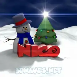 nico in Happy Xmas style - 3D name wallpaper