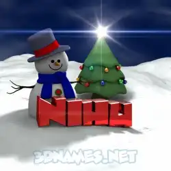 nihu in Happy Xmas style - 3D name wallpaper