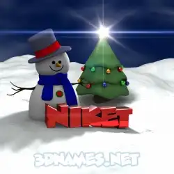 niket in Happy Xmas style - 3D name wallpaper