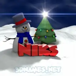 niks in Happy Xmas style - 3D name wallpaper