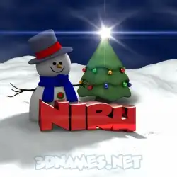 niru in Happy Xmas style - 3D name wallpaper