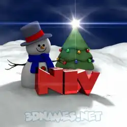 niv in Happy Xmas style - 3D name wallpaper