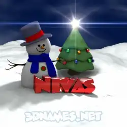 nivas in Happy Xmas style - 3D name wallpaper