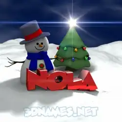 nola in Happy Xmas style - 3D name wallpaper