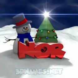 nor in Happy Xmas style - 3D name wallpaper