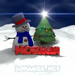 norman in Happy Xmas style - 3D name wallpaper