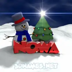 nowa in Happy Xmas style - 3D name wallpaper