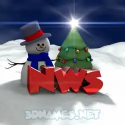 nws in Happy Xmas style - 3D name wallpaper
