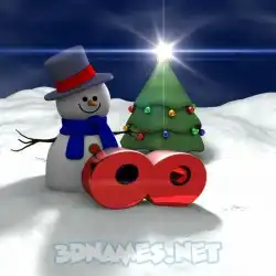 oo in Happy Xmas style - 3D name wallpaper