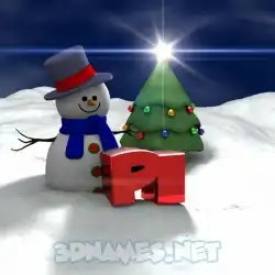 pi in Happy Xmas style - 3D name wallpaper
