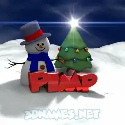 pimp in Happy Xmas style - 3D name wallpaper