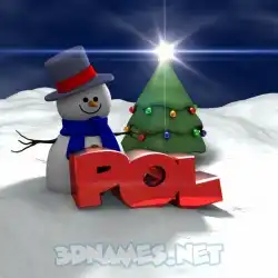 pol in Happy Xmas style - 3D name wallpaper