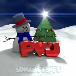 pvj in Happy Xmas style - 3D name wallpaper