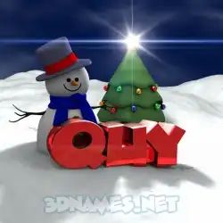 quy in Happy Xmas style - 3D name wallpaper