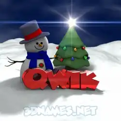 qwik in Happy Xmas style - 3D name wallpaper