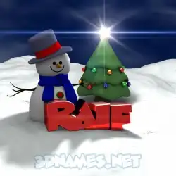 raif in Happy Xmas style - 3D name wallpaper