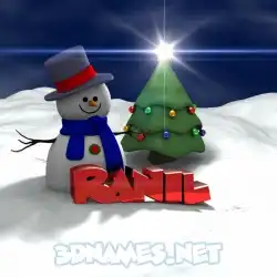 ranil in Happy Xmas style - 3D name wallpaper