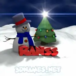ranss in Happy Xmas style - 3D name wallpaper