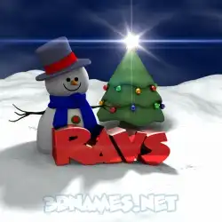 ravs in Happy Xmas style - 3D name wallpaper