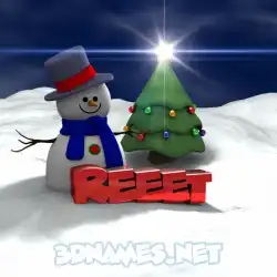 reeet in Happy Xmas style - 3D name wallpaper