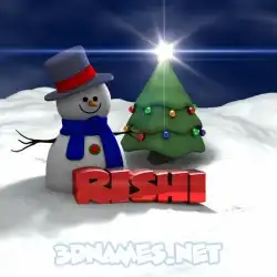 rishi in Happy Xmas style - 3D name wallpaper