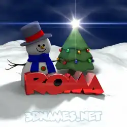 roma in Happy Xmas style - 3D name wallpaper