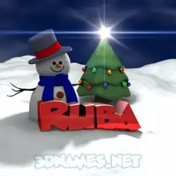 ruba in Happy Xmas style - 3D name wallpaper