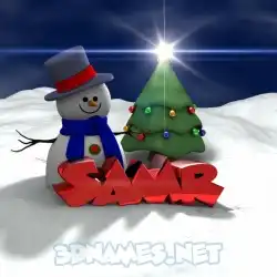 samr in Happy Xmas style - 3D name wallpaper