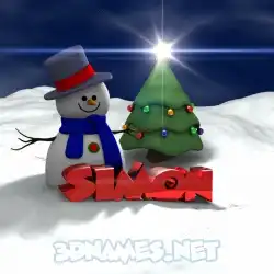 simon in Happy Xmas style - 3D name wallpaper