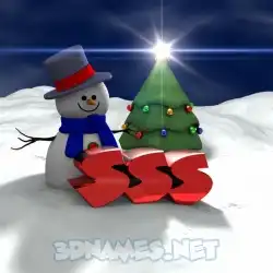 sss in Happy Xmas style - 3D name wallpaper