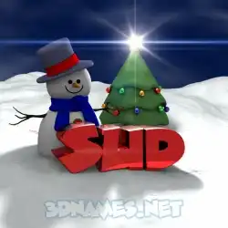 sud in Happy Xmas style - 3D name wallpaper