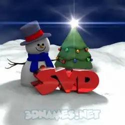 svd in Happy Xmas style - 3D name wallpaper