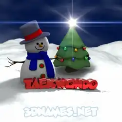 taekwondo in Happy Xmas style - 3D name wallpaper