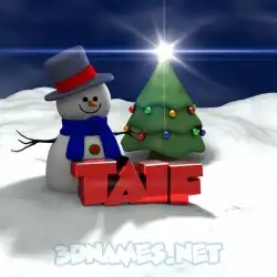 taif in Happy Xmas style - 3D name wallpaper