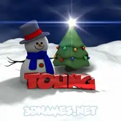 toung in Happy Xmas style - 3D name wallpaper