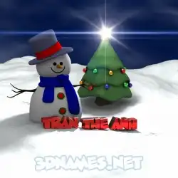 tran the anh in Happy Xmas style - 3D name wallpaper