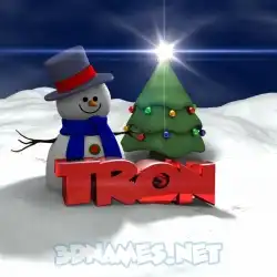 tron in Happy Xmas style - 3D name wallpaper