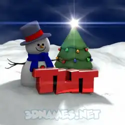 tut in Happy Xmas style - 3D name wallpaper