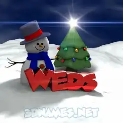 weds in Happy Xmas style - 3D name wallpaper