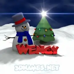 wency in Happy Xmas style - 3D name wallpaper