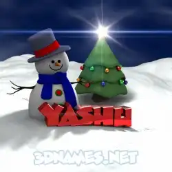yashu in Happy Xmas style - 3D name wallpaper