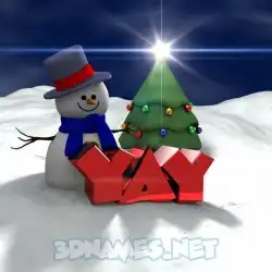 yay in Happy Xmas style - 3D name wallpaper