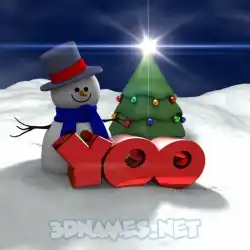 yoo in Happy Xmas style - 3D name wallpaper