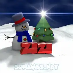 zizi in Happy Xmas style - 3D name wallpaper