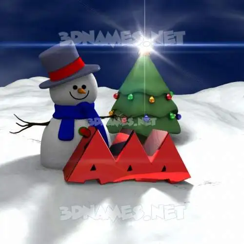 aaa in Happy Xmas style - 3D name wallpaper