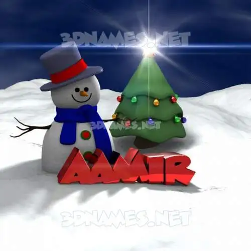 aamir in Happy Xmas style - 3D name wallpaper