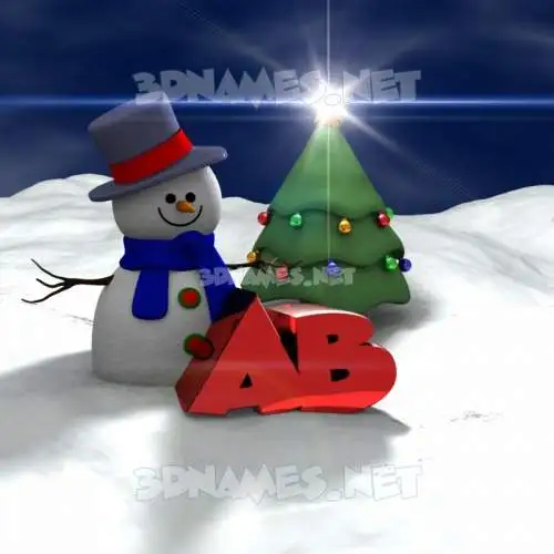 ab in Happy Xmas style - 3D name wallpaper